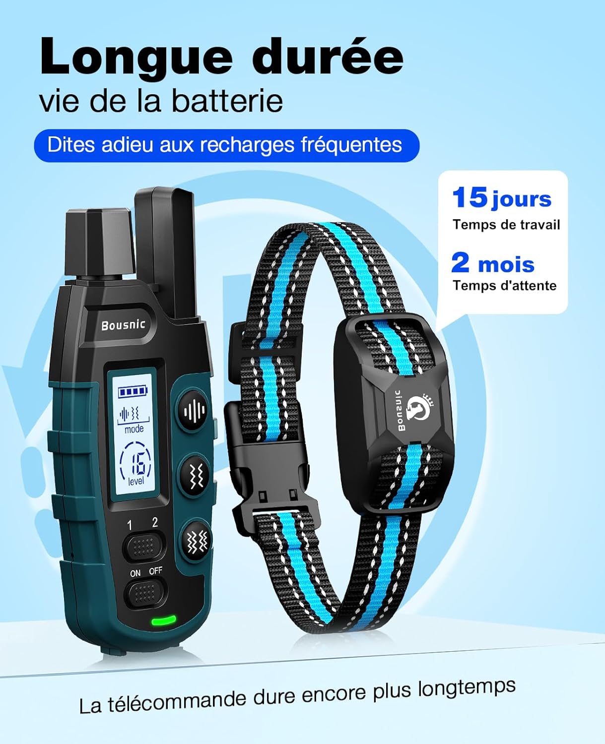 Collier anti aboiement pour Chien de 3000m avec Télécommande Dressage