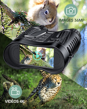 Jumelles Vision Nocturne Infrarouge 300M 36MP Photo et 4K Vidéo | NV2180