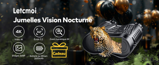 Jumelles Vision Nocturne Infrarouge 300M 36MP Photo et 4K Vidéo | NV2180