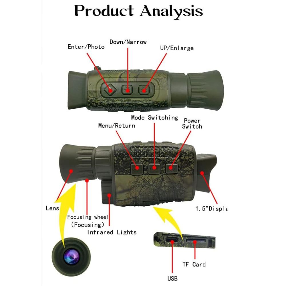 Monoculaire 5X infrarouge vision nocturne 4K
