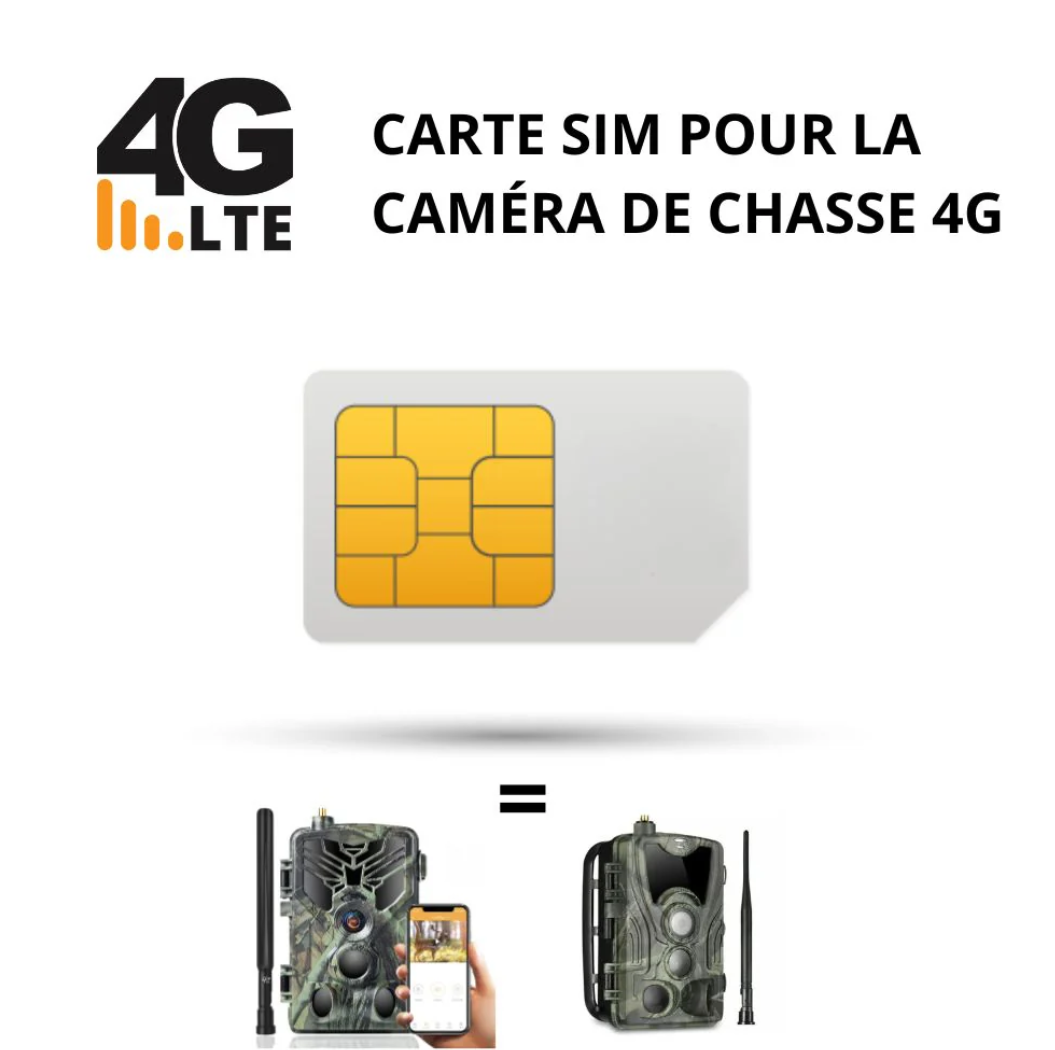Carte SIM LTE 4G Prépayée Pour Camera de Chasse