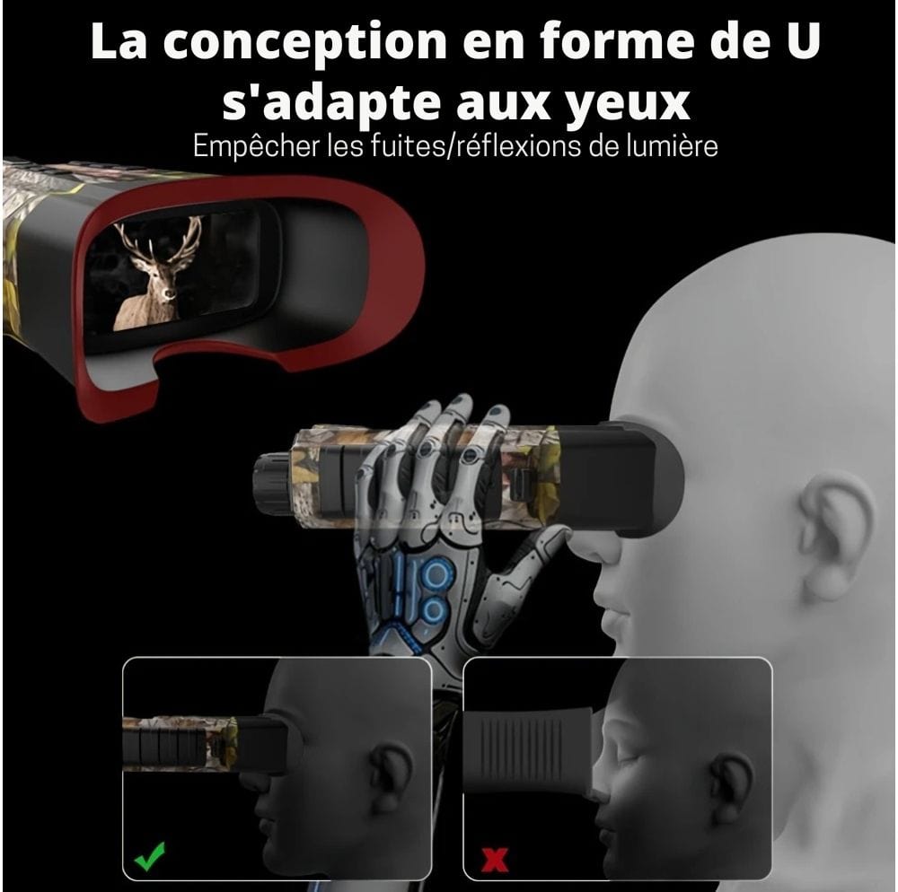 Jumelles Vision Nocturne HD 500m Militaire –Zoom 12x & Batterie Longue Durée