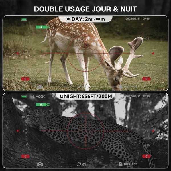 Jumelles à vision nocturne 8X Infrarouge Chasse