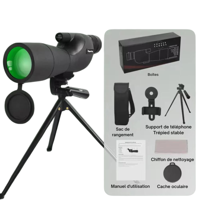Longue vue 25-75x60 HD Télescope +Trépied