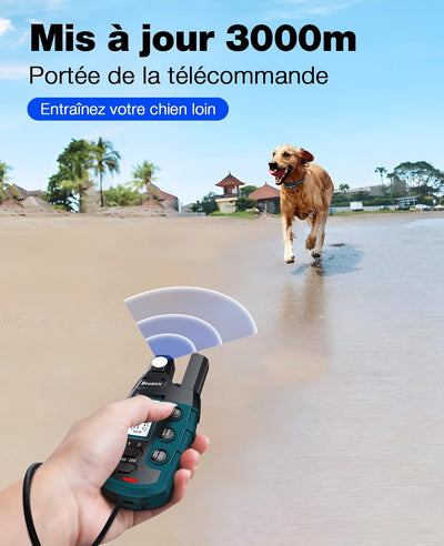 Collier anti aboiement pour Chien de 3000m avec Télécommande Dressage 