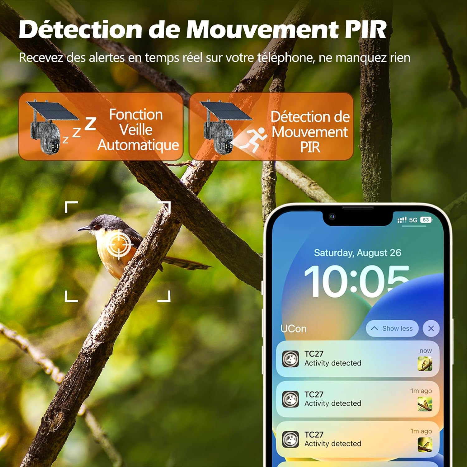 Caméra de chasse 4G avec vision nocturne pour surveillance extérieure
