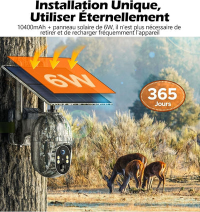 Caméra de chasse 4G avec vision nocturne pour surveillance extérieure
