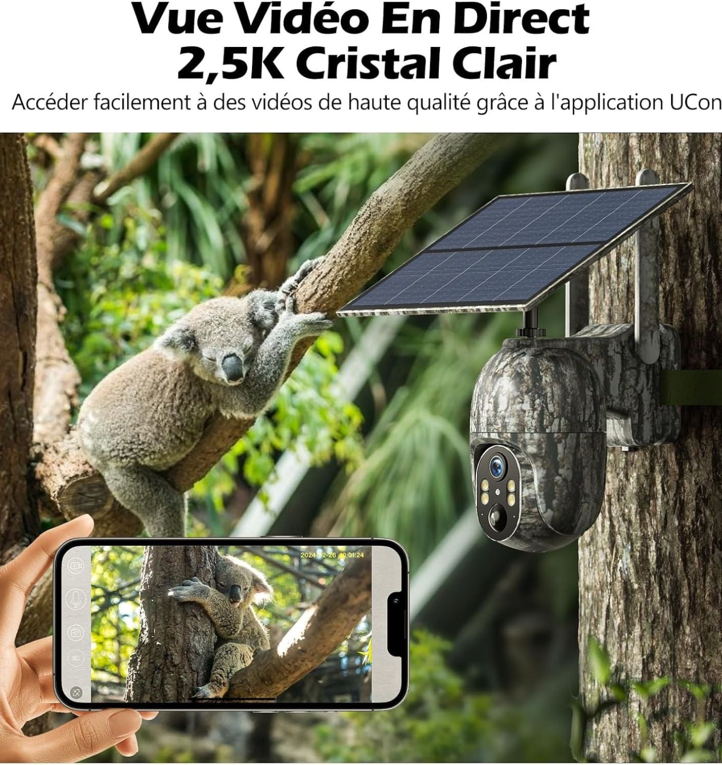 Caméra de Chasse 4G LTE Solaire 2.5K Surveillance – Vision Nocturne & Alerte Instantanée sms/mms