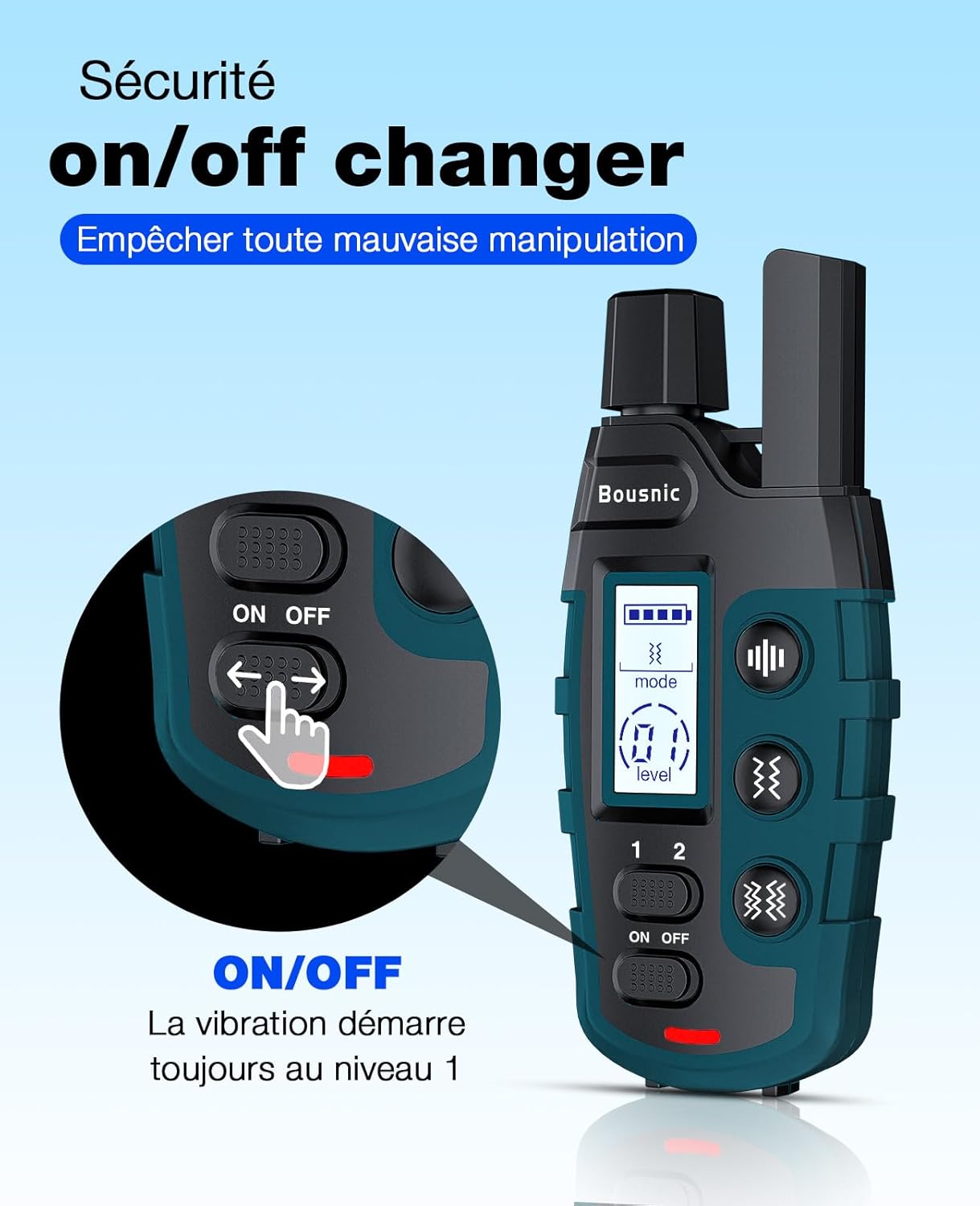 Collier anti aboiement pour Chien de 3000m avec Télécommande Dressage 