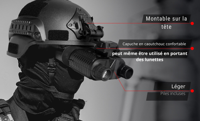 Jumelles à vision nocturne 8X 4K Serre-tête – Infrarouge, Chasse NV400