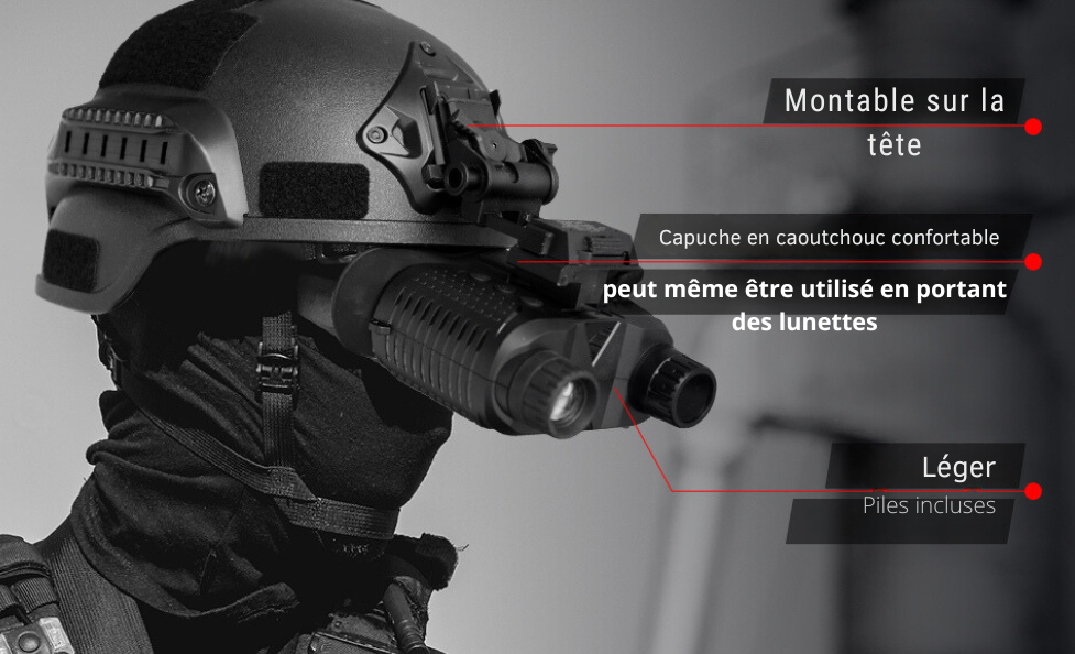 Jumelles à vision nocturne 8X 4K Serre-tête – Infrarouge, Chasse NV400