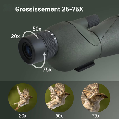 Longue vue 25-75x60 HD Télescope +Trépied