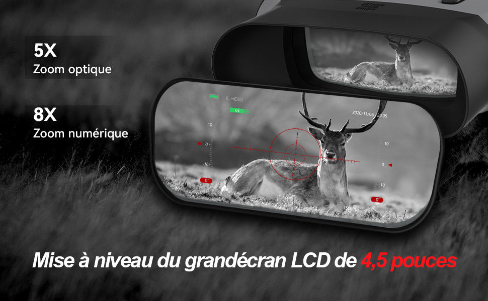 Jumelles à vision nocturne 8X Infrarouge Chasse