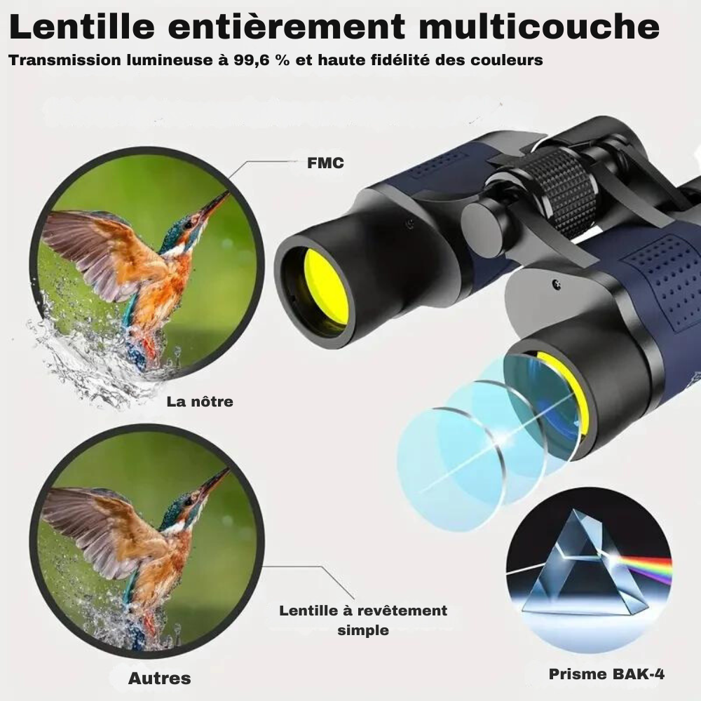 Jumelles de Randonnée  80x80 Vision Nocturne Chasse 1600M