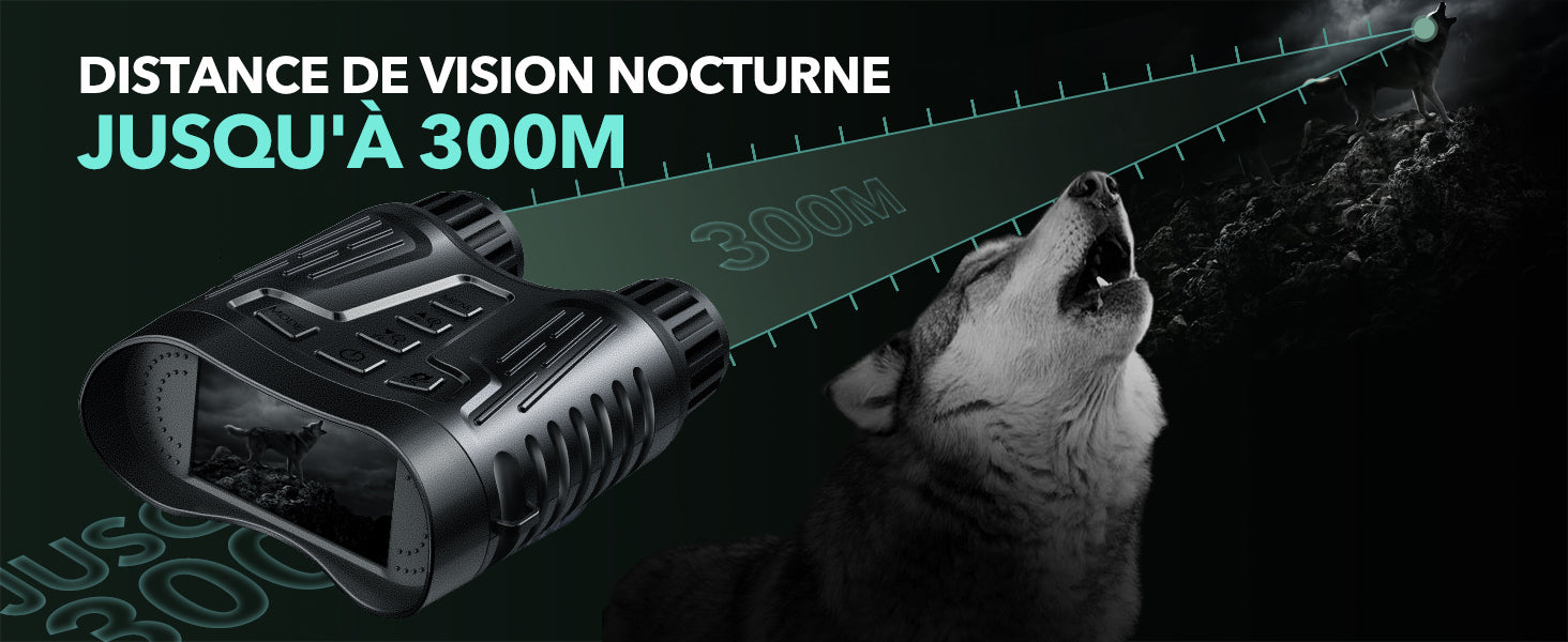 Jumelles Vision Nocturne Infrarouge 300M 36MP Photo et 4K Vidéo | NV2180