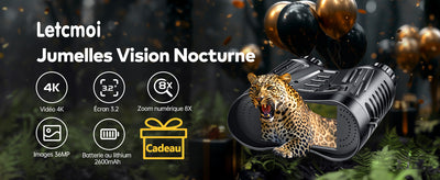 Jumelles Vision Nocturne Infrarouge 300M 36MP Photo et 4K Vidéo | NV2180