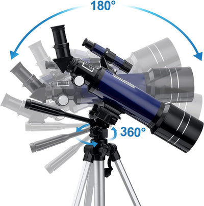 Telescope astronomique 70mm avec trepied, oculaires, filtres couleur et adaptateur smartphone
