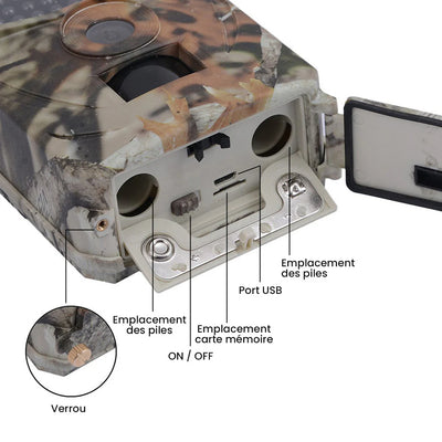 Caméra de Chasse Extérieure 12MP - Vision Nocturne Infrarouge Détection de Mouvement Sms
