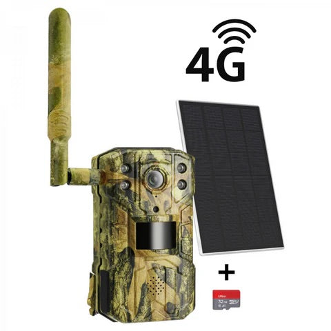 Camera de Chasse Solaire 4G Alerte SMS MMS Connectée au Téléphone