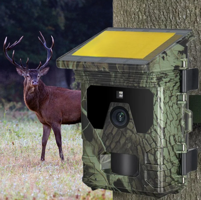 Caméra de Chasse Solaire  4G avec  Ecran 4K HD Vision Nocturne SMS + Carte Mémoire 128 GB