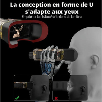 Jumelles Vision Nocturne HD 500m Militaire –Zoom 12x & Batterie Longue Durée