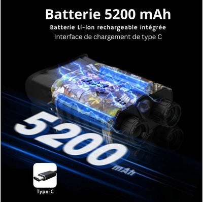 Jumelles Vision Nocturne HD 500m Militaire –Zoom 12x & Batterie Longue Durée